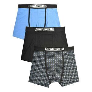 Lambretta Mens Boxer Shorts (Pack of 3) / Black/Blue